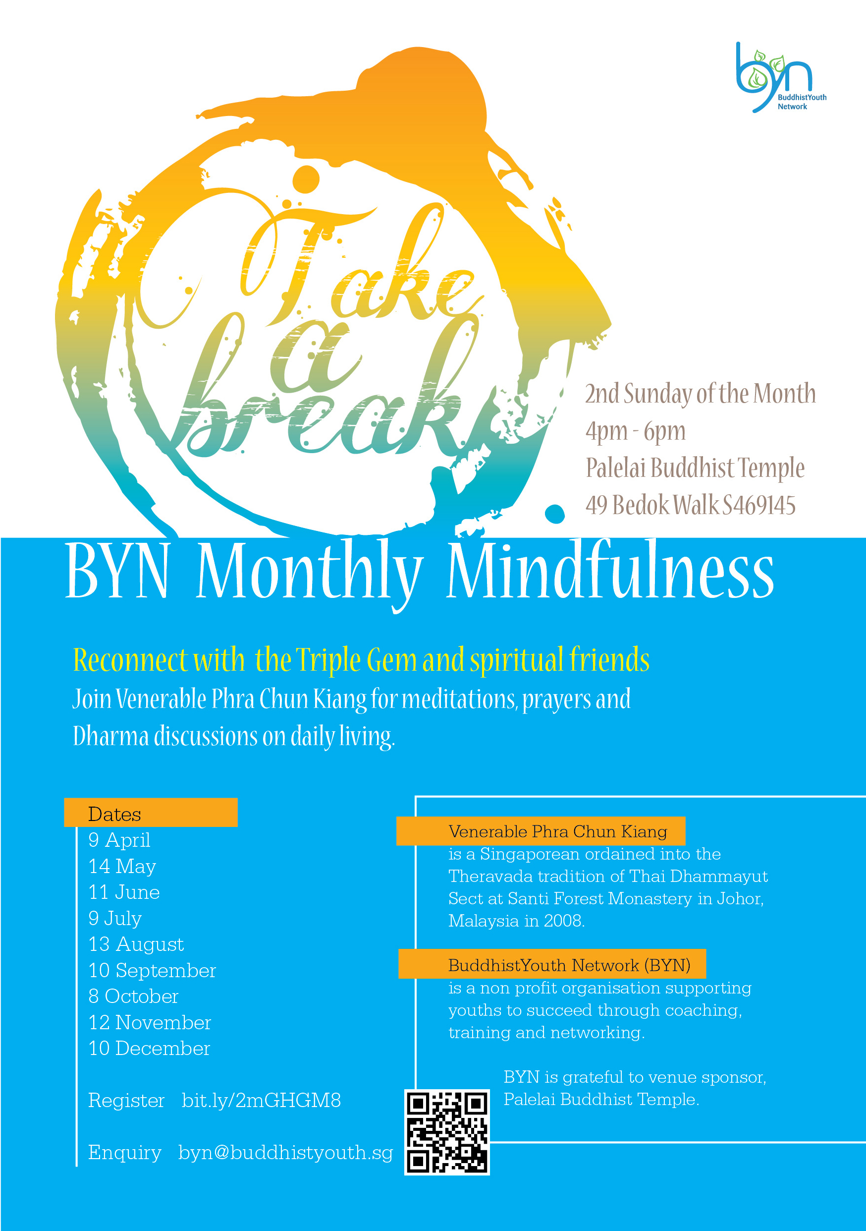 BYN Monthly Mindfulness – give your mind a break (second Sundays)